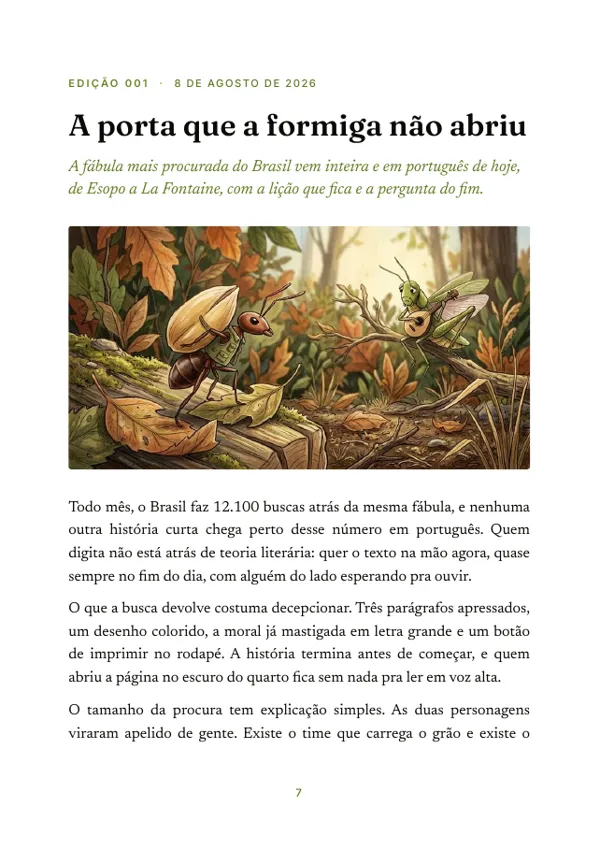 Primeira página de uma edição dentro do volume