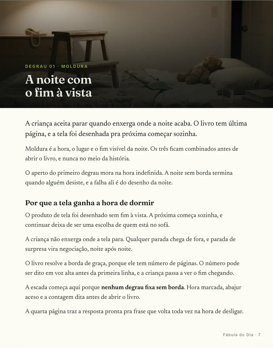 Página real do guia: Abertura de degrau